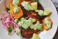 Spicy Tofu with Vibrant Vegan Green Sauce