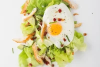 Chicken, Avocado & Bacon Salad with Fried Egg and Bacon Vinaigrette (Gluten-Free)