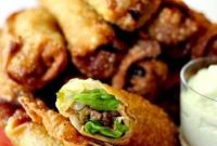 Taco Egg Rolls with Creamy Avocado Dipping Sauce