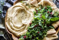 Roasted Sweet Potato Hummus with Autumn Harvest Greens