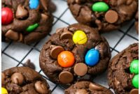 Thick Chewy Chocolate Cookies with Nutella and M&M’s