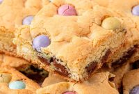 Spring Easter Cookie Bars Recipe with Colorful Sprinkle Topping