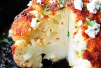 Mediterranean Whole Roasted Cauliflower with Herbs and Lemon