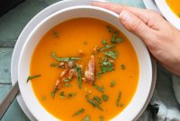 Silky Butternut Squash Soup with Crispy Bacon