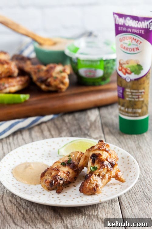 Crispy Baked Thai Peanut Chicken Wings Recipe 4 Baked Thai Peanut Chicken Wings