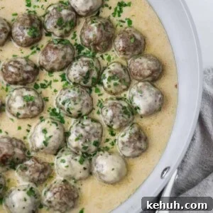 Classic Swedish Meatballs with Creamy Gravy (Köttbullar) 22 Featured image for Swedish Meatballs with Gravy.