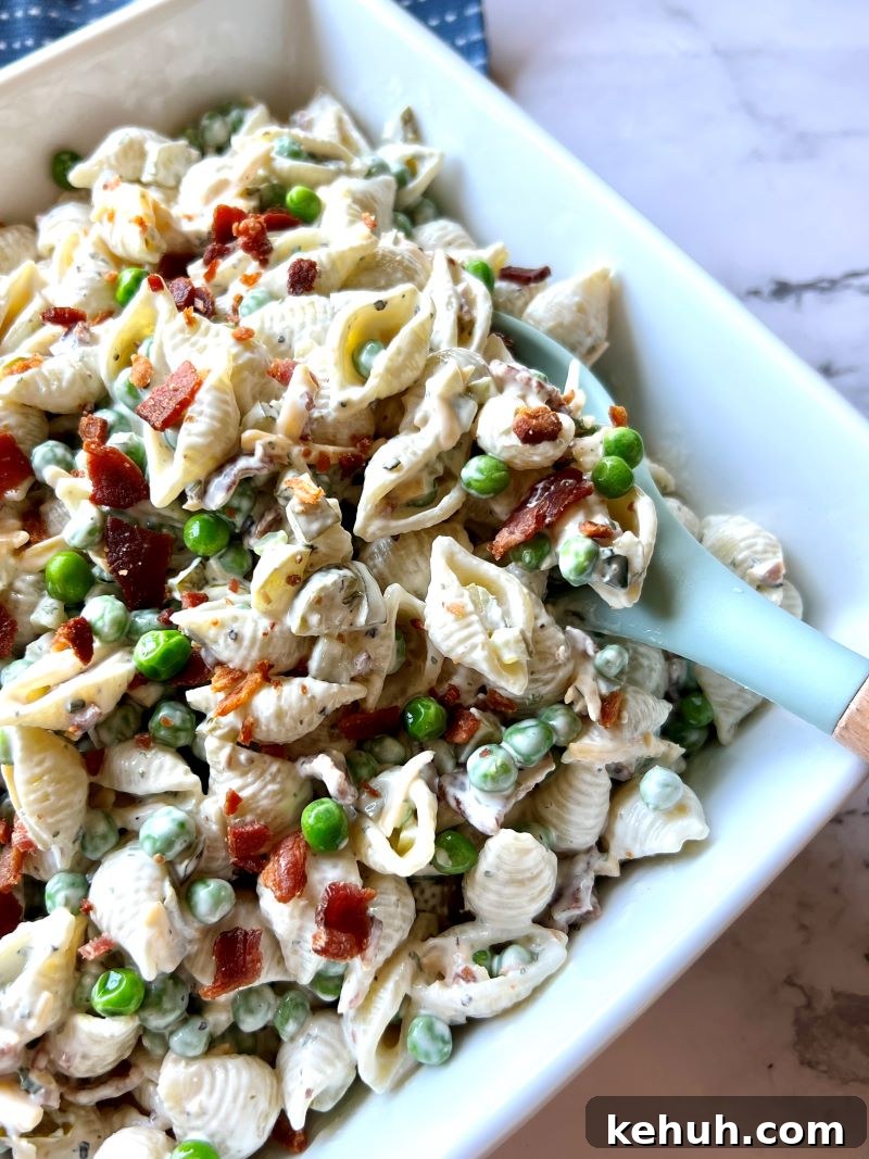 Creamy Bacon and Pea Pasta Salad Recipe for Summer Meals 2 Bacon and Pea Pasta Salad