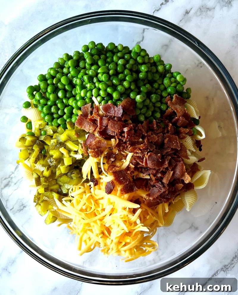 Creamy Bacon and Pea Pasta Salad Recipe for Summer Meals 4 Pasta salad serving