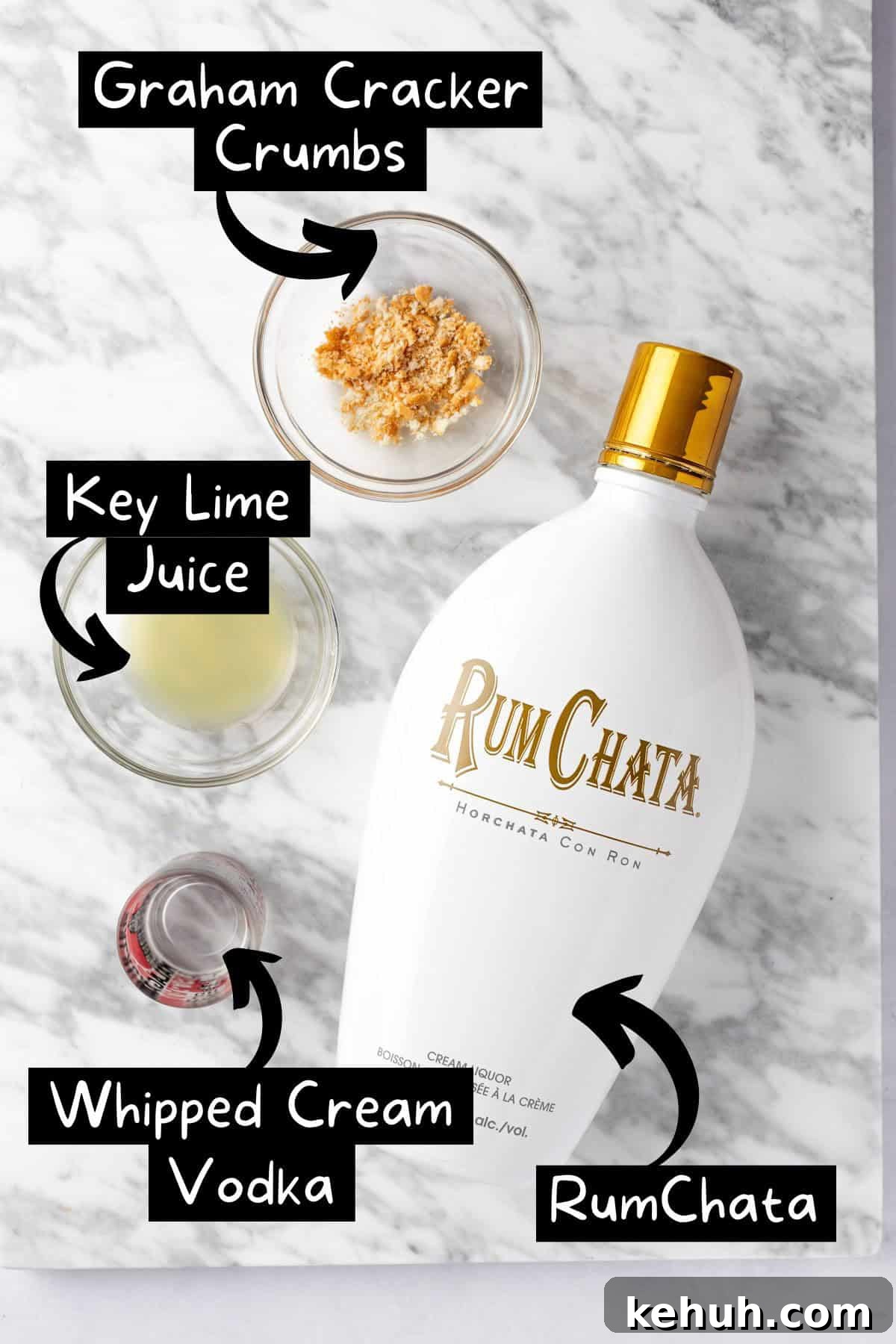 Key Lime Pie Shot Recipe: How to Make the Classic Cocktail Shooter 3 The ingredients needed to make the key lime pie shooters.