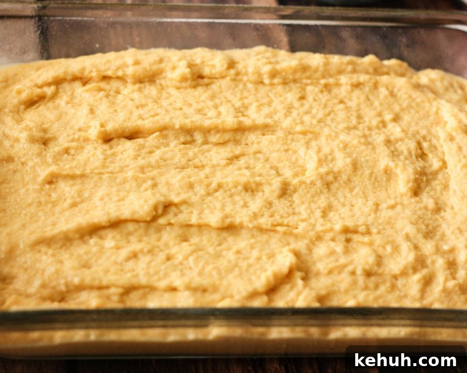 mixing cornbread batter