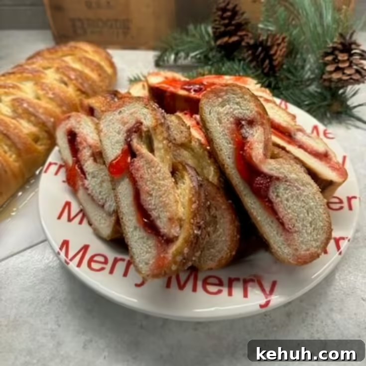 braided bread with cherry filling