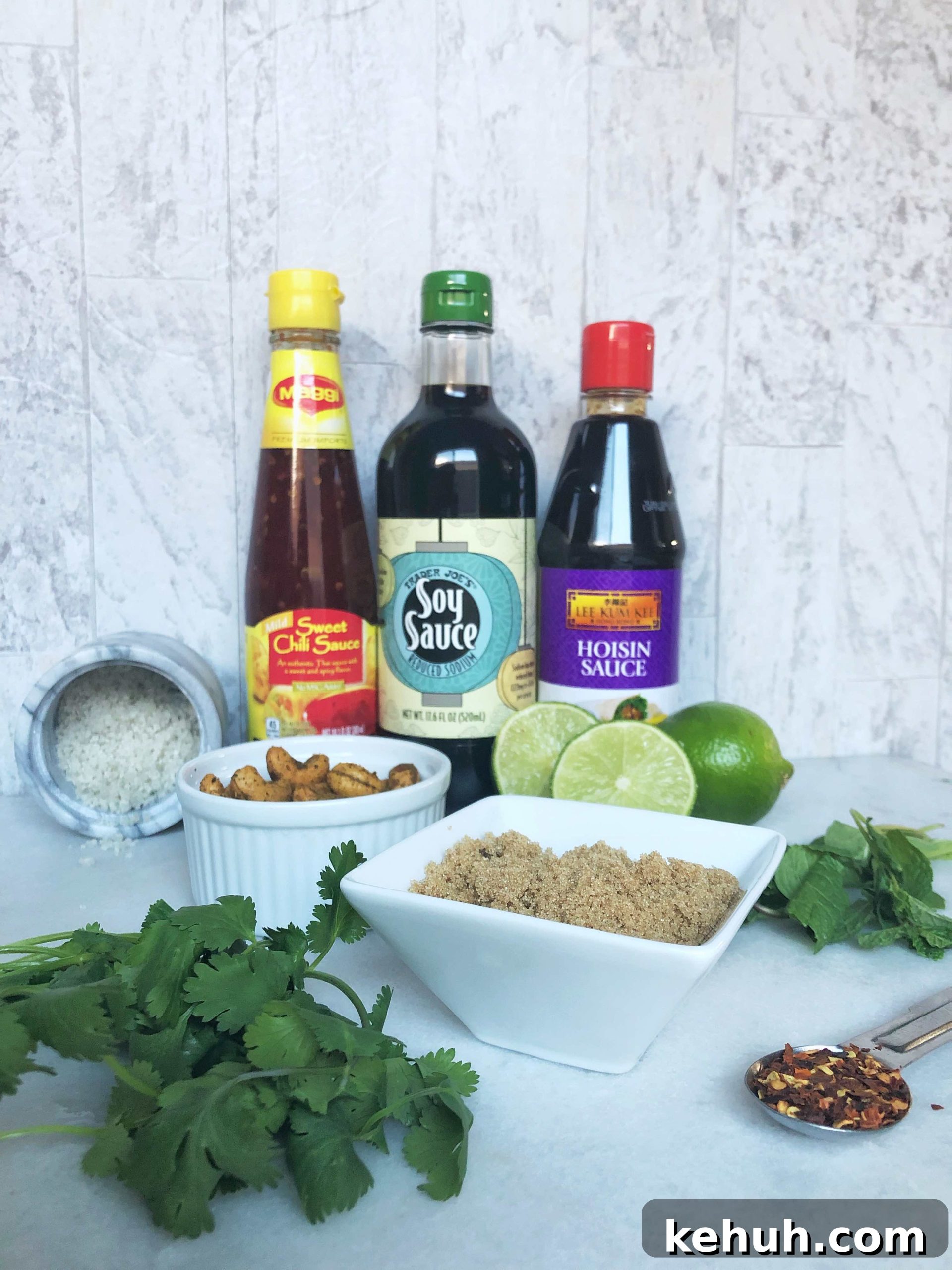 ingredients for sauce of Thai Turkey lettuce wraps