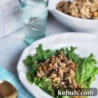 lettuce leaves filled with Thai turkey mixture