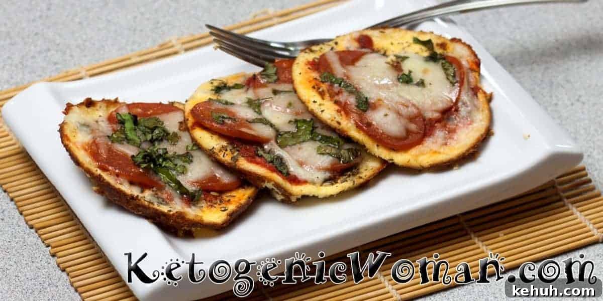 Keto Mini Pepperoni Pizzas