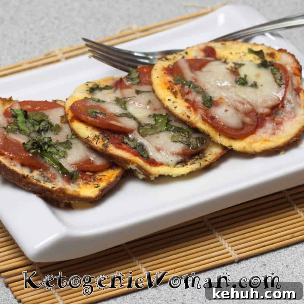 Keto Mini Pepperoni Pizzas