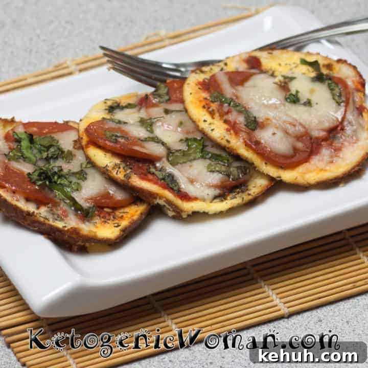 Keto Mini Pepperoni Pizzas