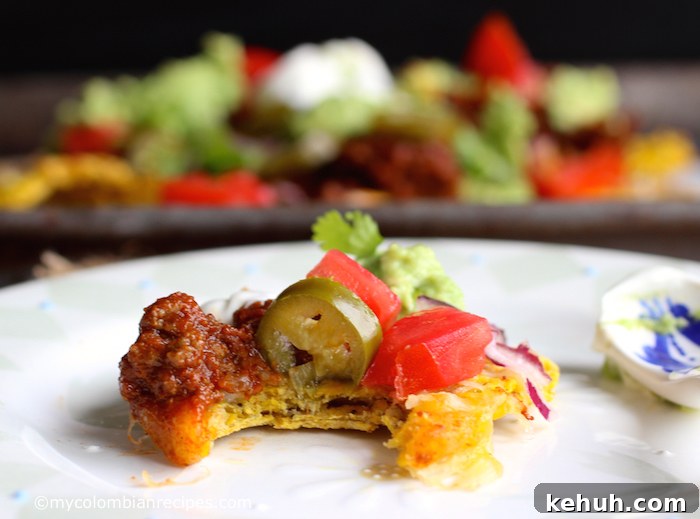 Patacón Nachos: Loaded Plantain Chips with Beef & Cheese 10 Patacón Loaded Nachos