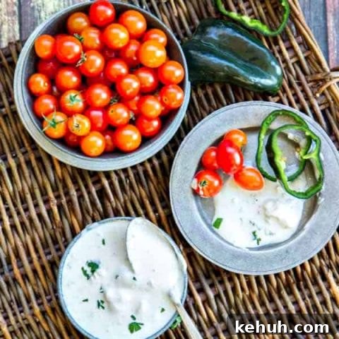 A creamy Buttermilk Blue Cheese Dressing - plus a list of 20 ways to use it that doesn't include a salad!