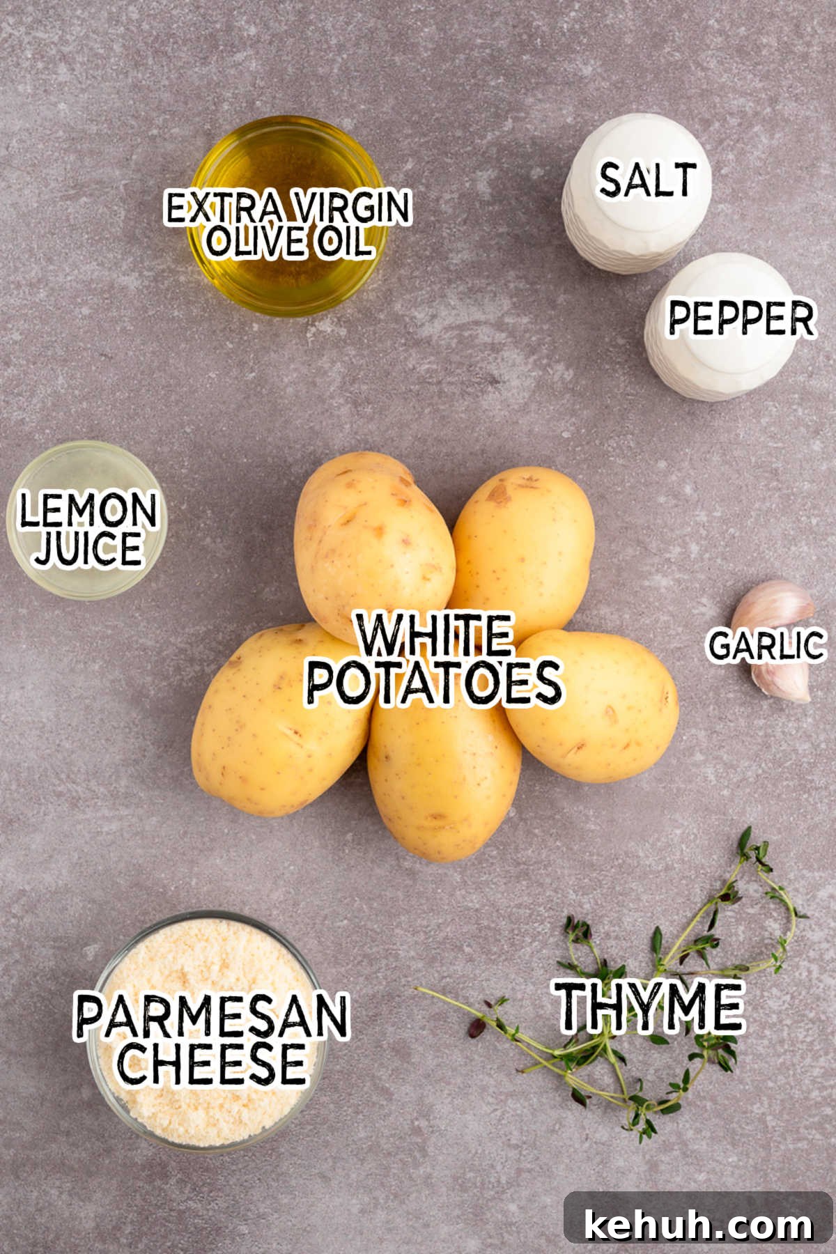 Crispy Parmesan and Thyme Roasted Potatoes Recipe 3 Ingredients to make parmesan thyme roasted potatoes.