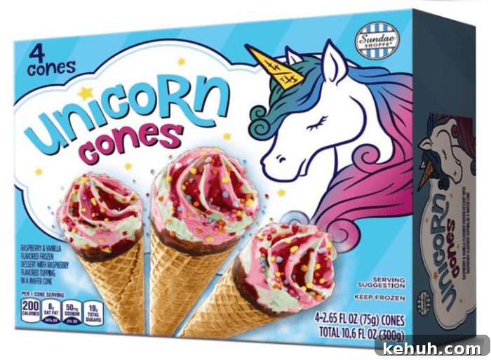 Unicorn ice cream cones