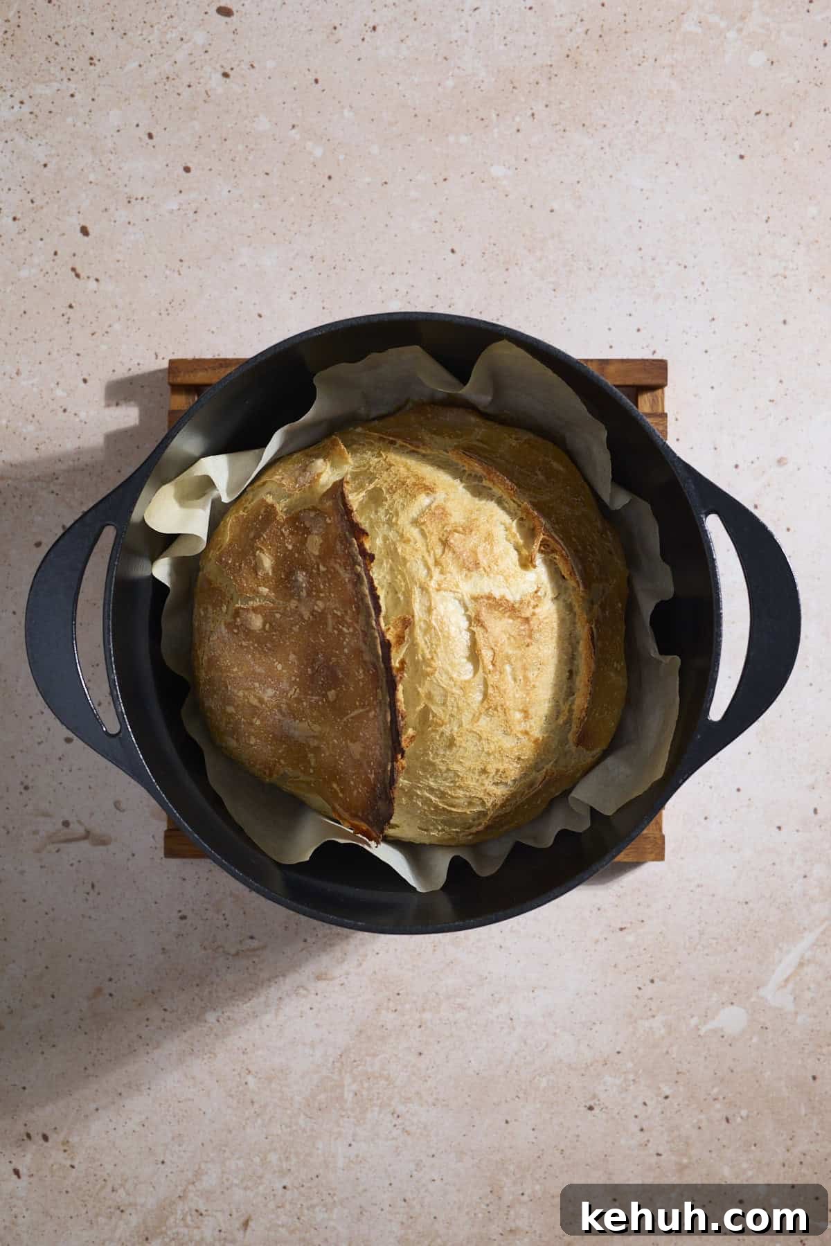Sourdough Discard Bread Recipe: Crispy Crust, Soft Crumb 11 A Sourdough Discard Bread after baking in a Dutch Oven.