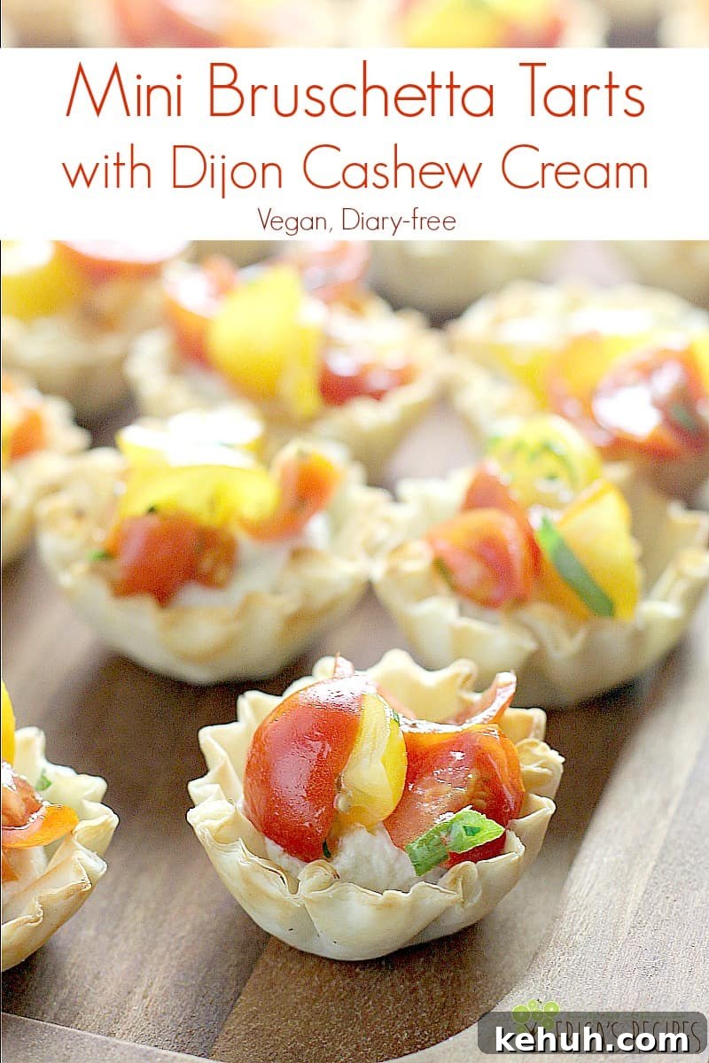 Mini Bruschetta Tarts with Dijon Cashew Cream