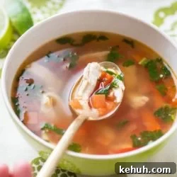 Healthy Sweet & Sour Thai Chicken Soup | @EatBetterRecipes