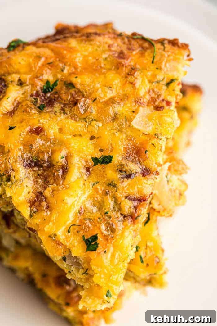 Keto 4th of July Recipes for Your Patriotic Cookout 92 closeup of slices of stacked keto quiche