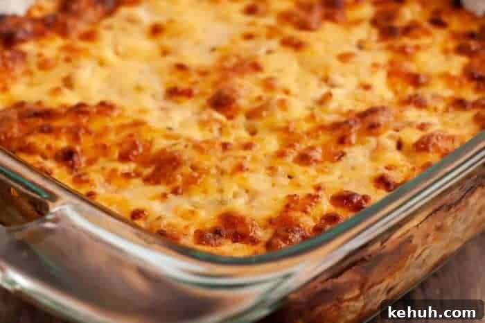 Keto 4th of July Recipes for Your Patriotic Cookout 23 closeup of keto king ranch casserole in casserole dish