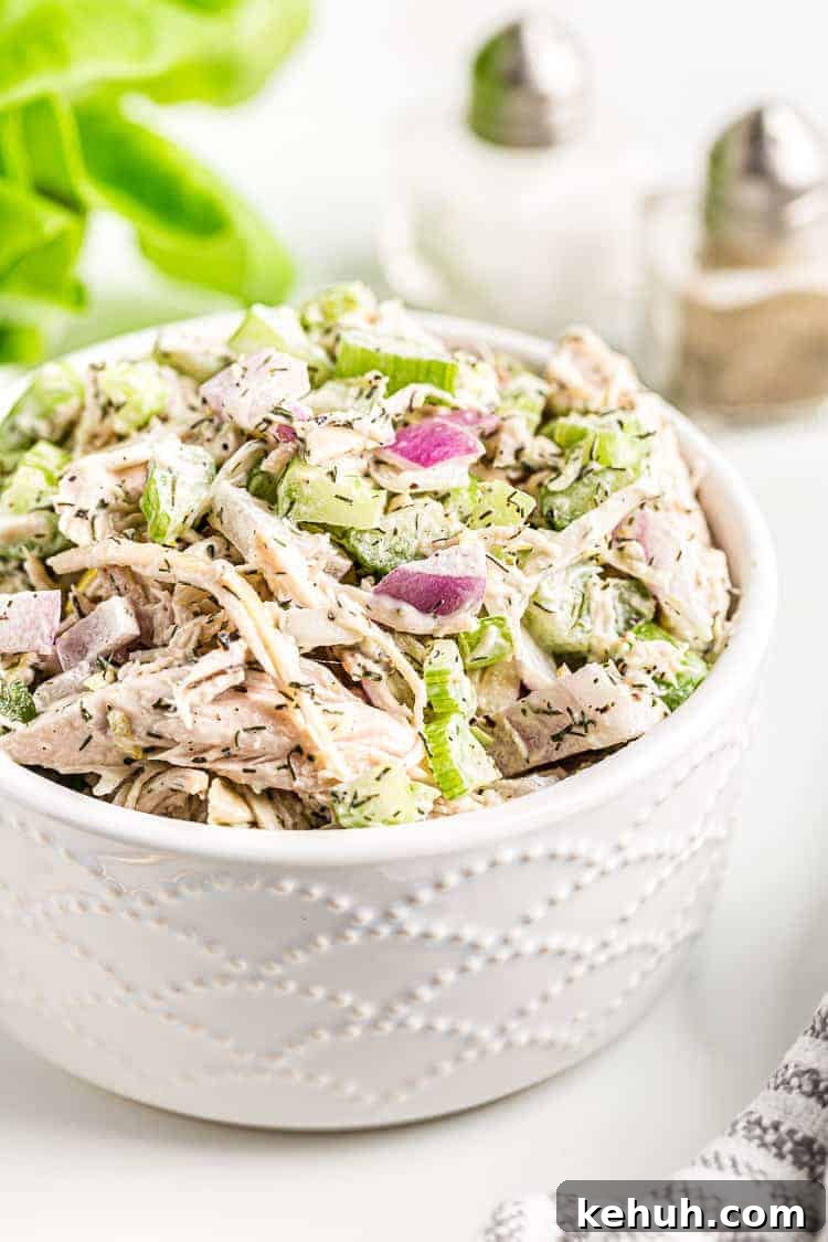 Keto 4th of July Recipes for Your Patriotic Cookout 41 white bowl of keto chicken salad