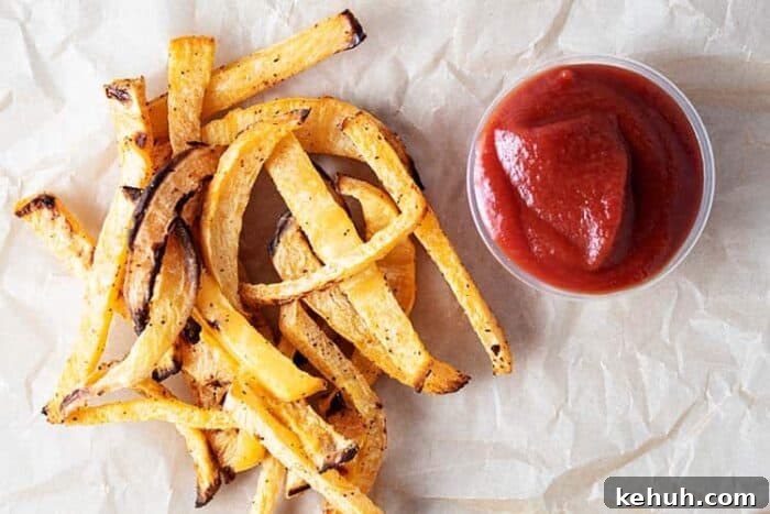 Keto 4th of July Recipes for Your Patriotic Cookout 65 overhead view of keto fries in a pile next to tub of ketchup