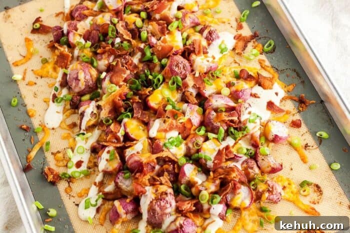Keto 4th of July Recipes for Your Patriotic Cookout 67 keto roasted radishes on a sheet pan with ranch dressing and bacon on top