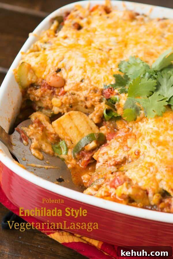 Easy Polenta Enchilada Vegetarian Lasagna ohsweetbasil.com Easy Polenta Enchilada Vegetarian Lasagna ohsweetbasil.com