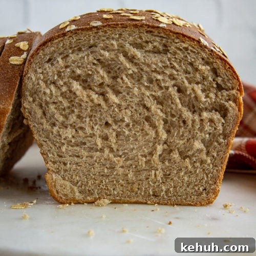open honey wheat loaf