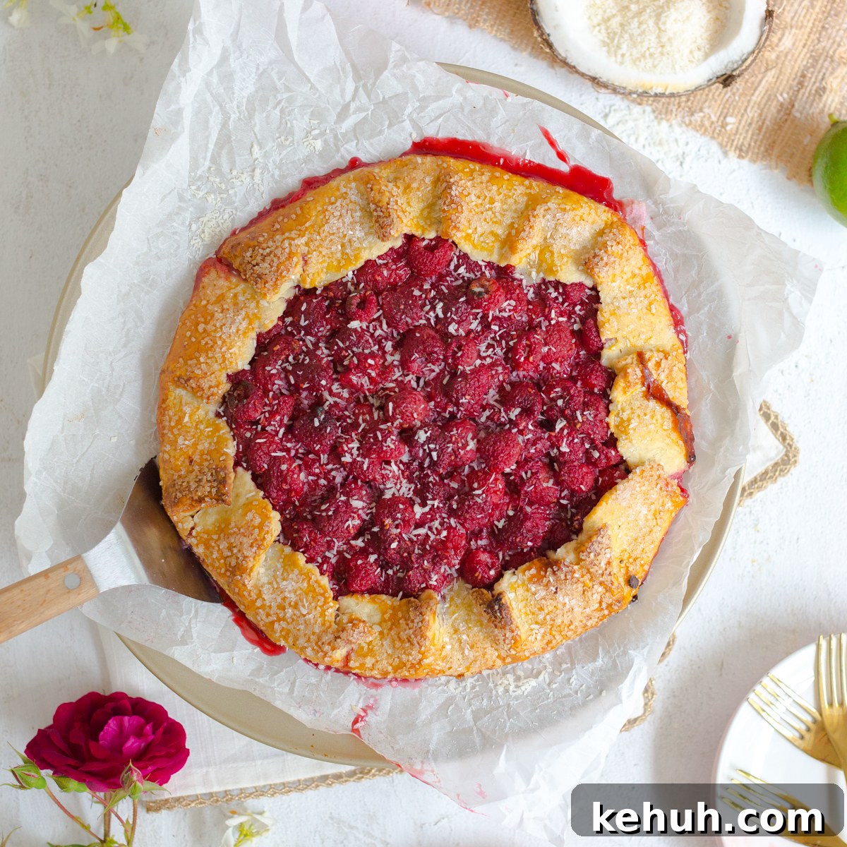 Raspberry Lime Coconut Galette by Baking The Goods