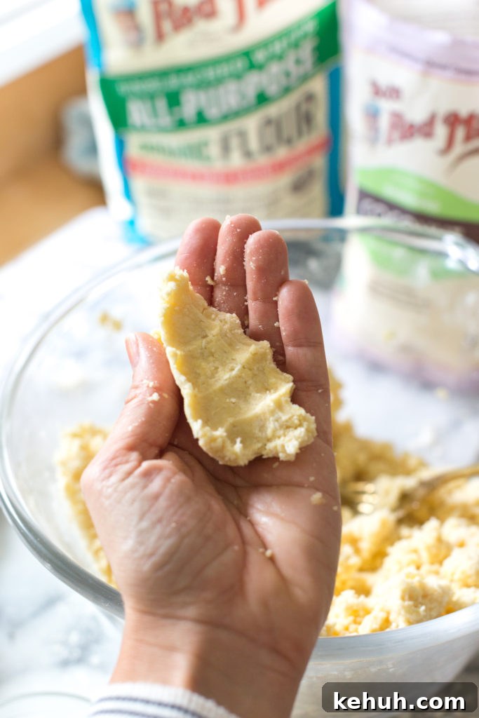 Coconut Pie Dough squeeze test