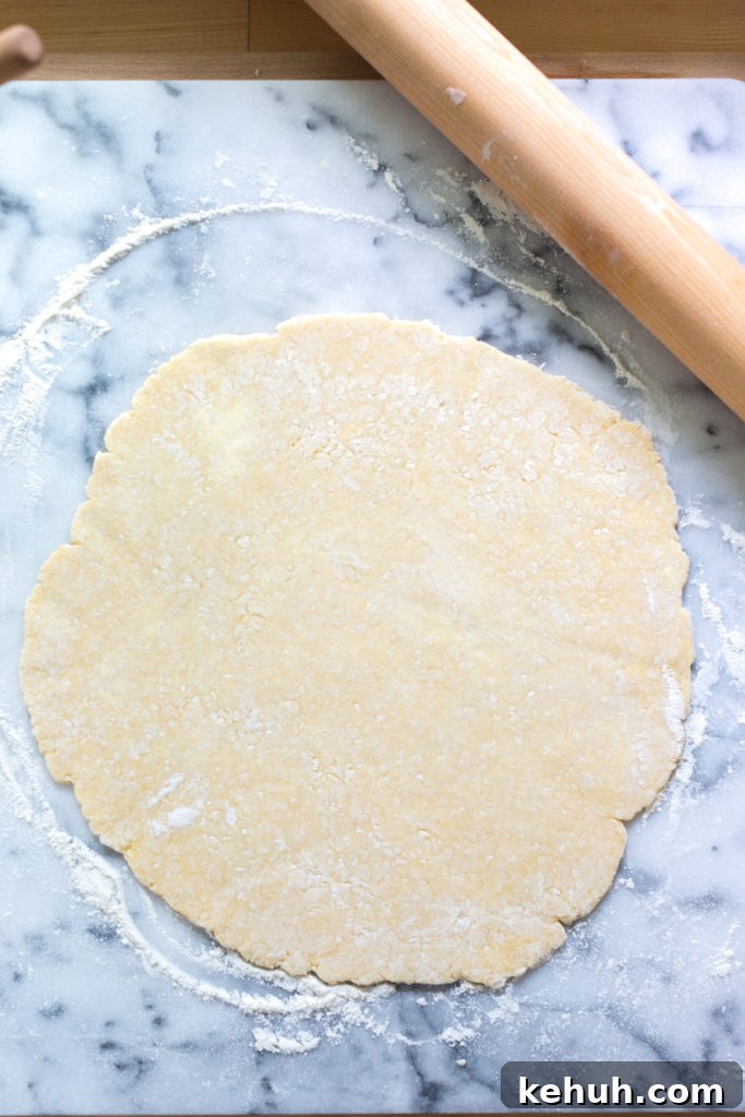 Coconut Pie Dough rolled for galette