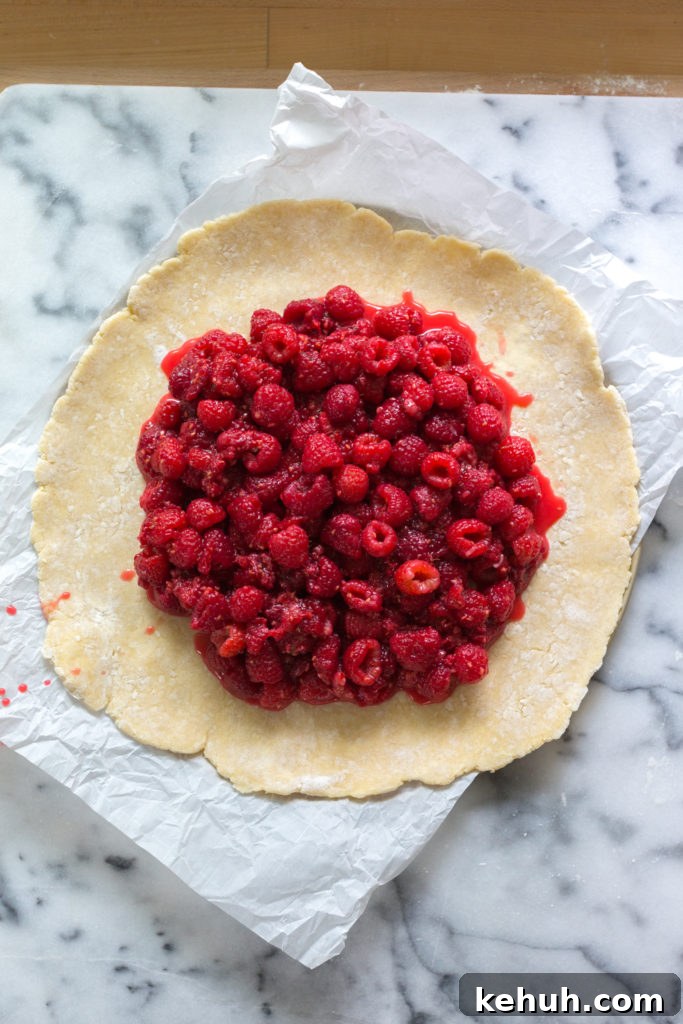 Galette dough filled with raspberry lime filling