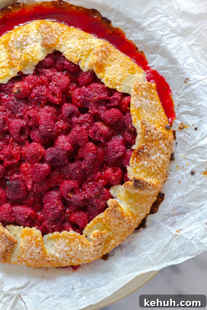 Raspberry Lime Coconut Galette fresh from the oven