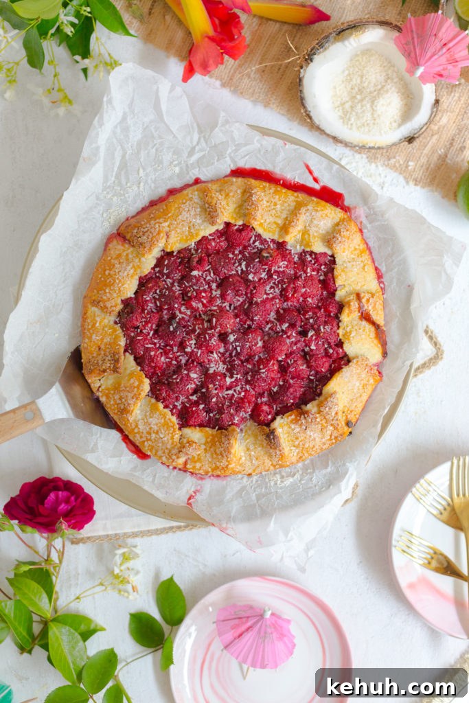 Fresh baked Raspberry Lime Coconut Galette