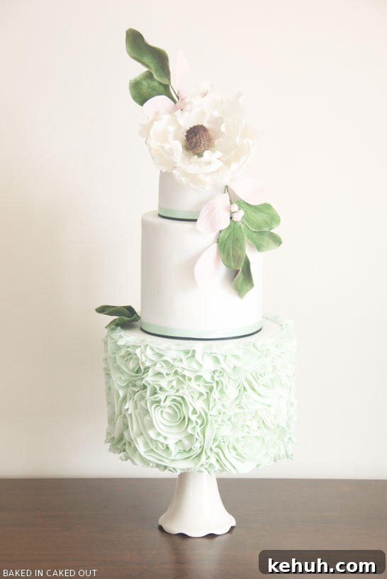 Mint Ruffled Rosette Cake Recipe: How to Make a Stunning Layer Cake 2 Mint Ruffled Rosette Cake | by Baked In Caked Out | TheCakeBlog.com