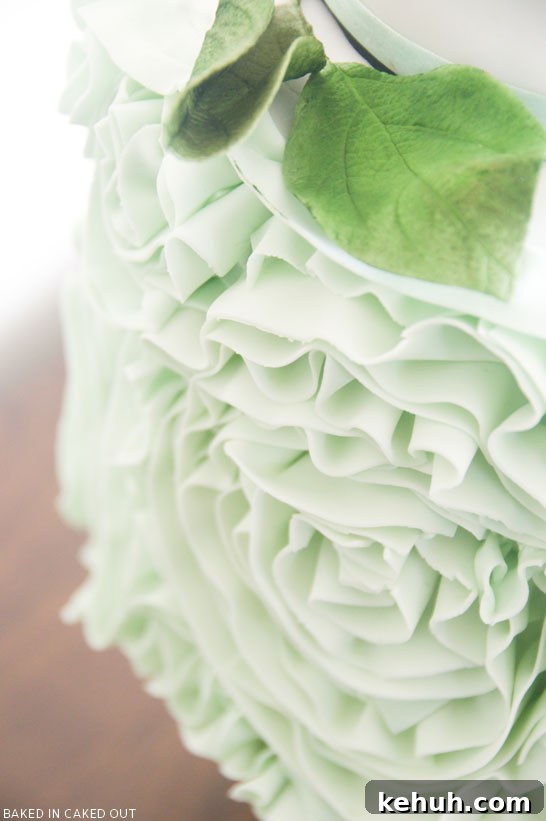 Mint Ruffled Rosette Cake Recipe: How to Make a Stunning Layer Cake 3 Mint Ruffled Rosette Cake | by Baked In Caked Out | TheCakeBlog.com