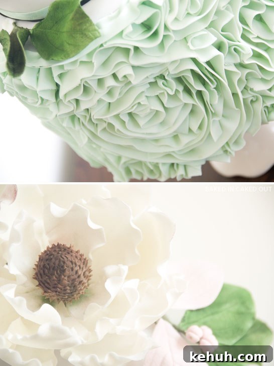 Mint Ruffled Rosette Cake Recipe: How to Make a Stunning Layer Cake 4 Mint Ruffled Rosette Cake | by Baked In Caked Out | TheCakeBlog.com