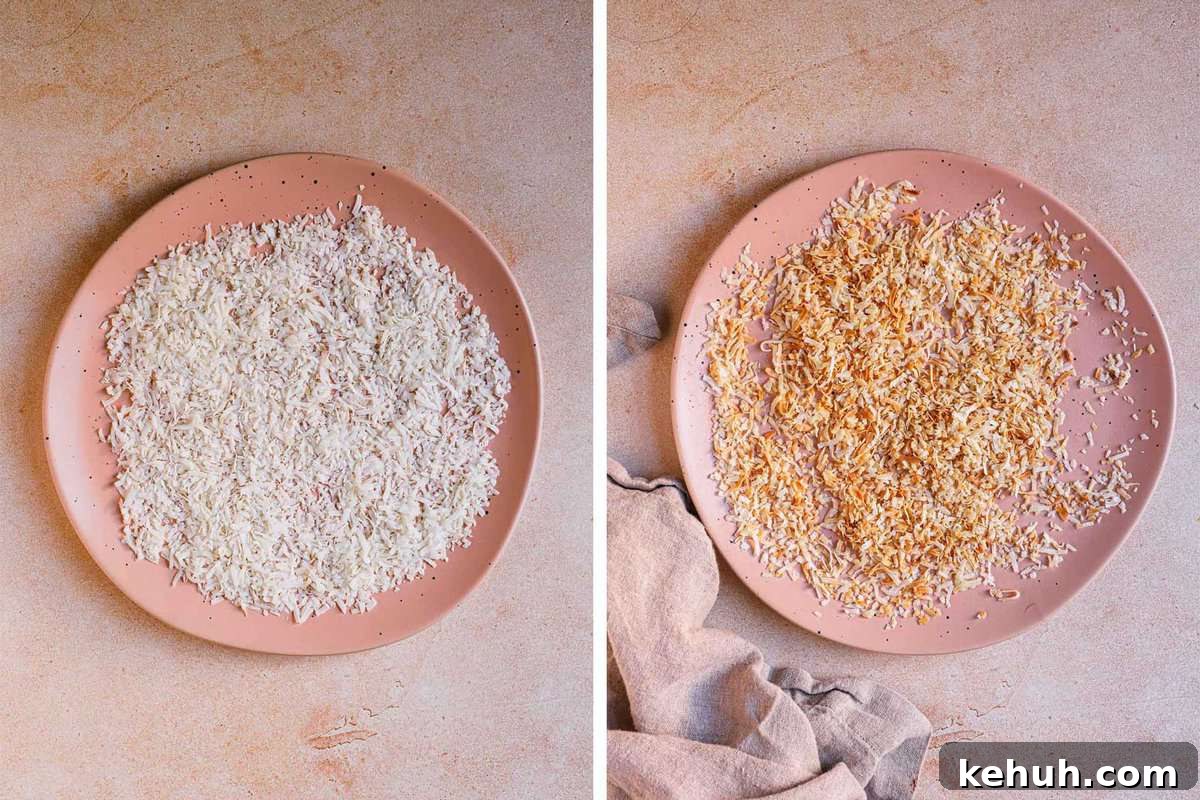 how to toast coco nut in the microwave