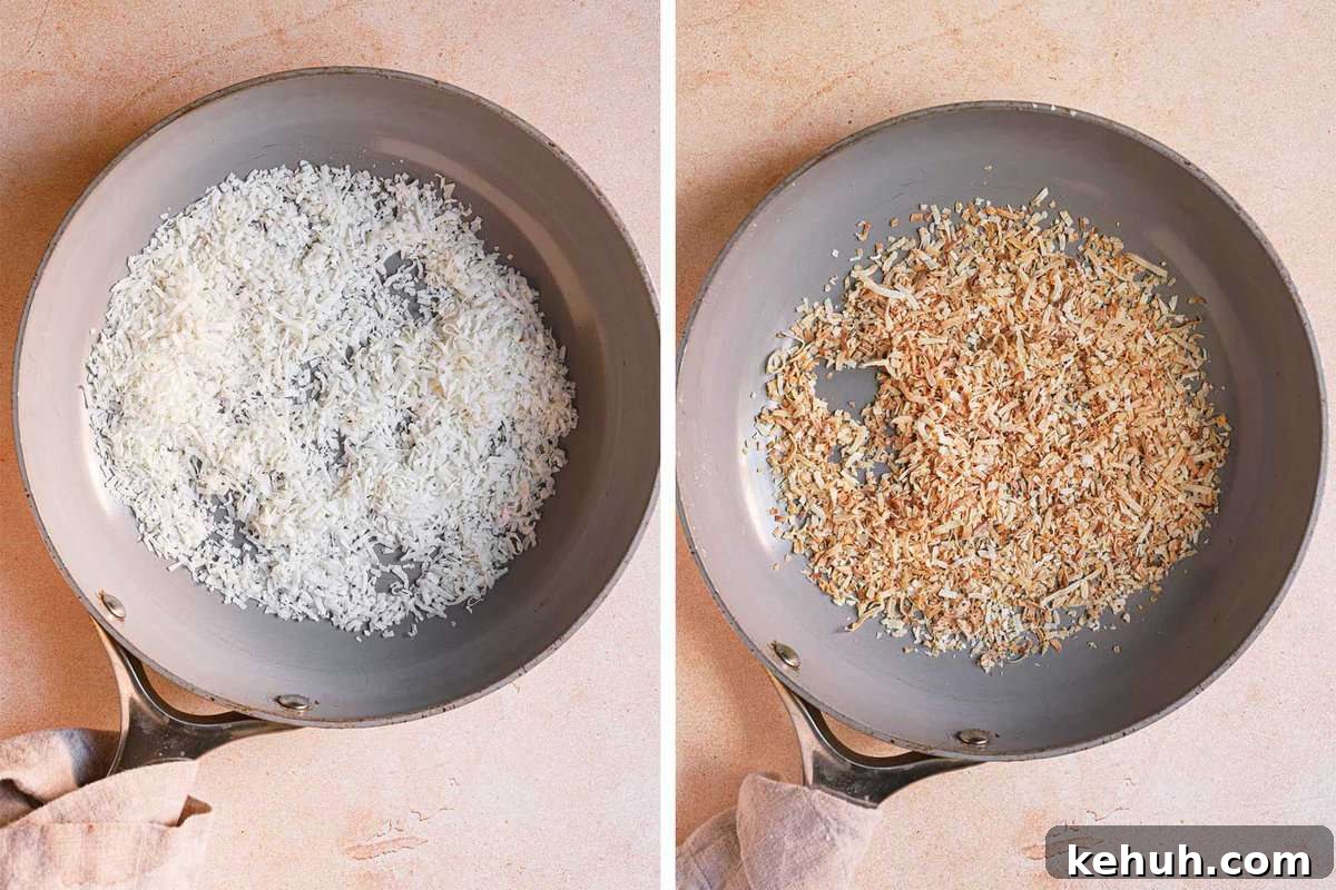 a skillet with coconut