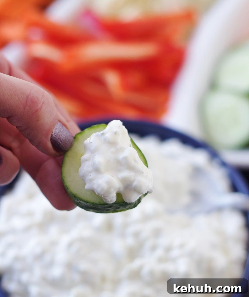 Creamy Ranch Cottage Cheese Dip Recipe for Parties & Snacks 4 Veggies and dip