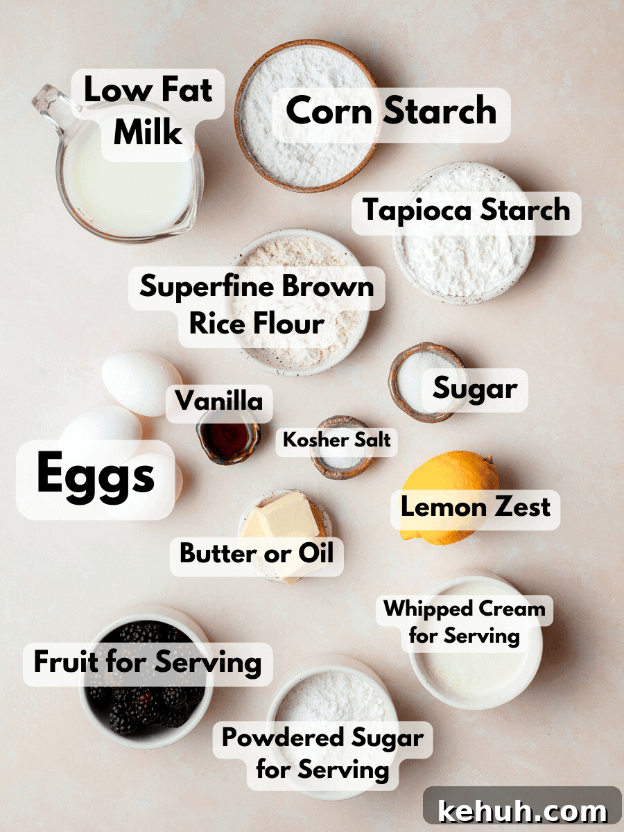 Gluten-Free Dutch Baby Pancake Recipe for Fluffy Oven Pancakes 3 a collage of ingredients needed to make a gluten free dutch baby