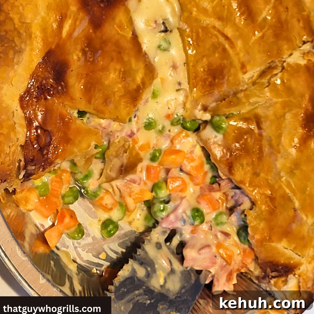 Smoked Ham Pot Pie: Savory Southern Comfort Recipe 6 Smoked Pot Pie With Slices Missing from it