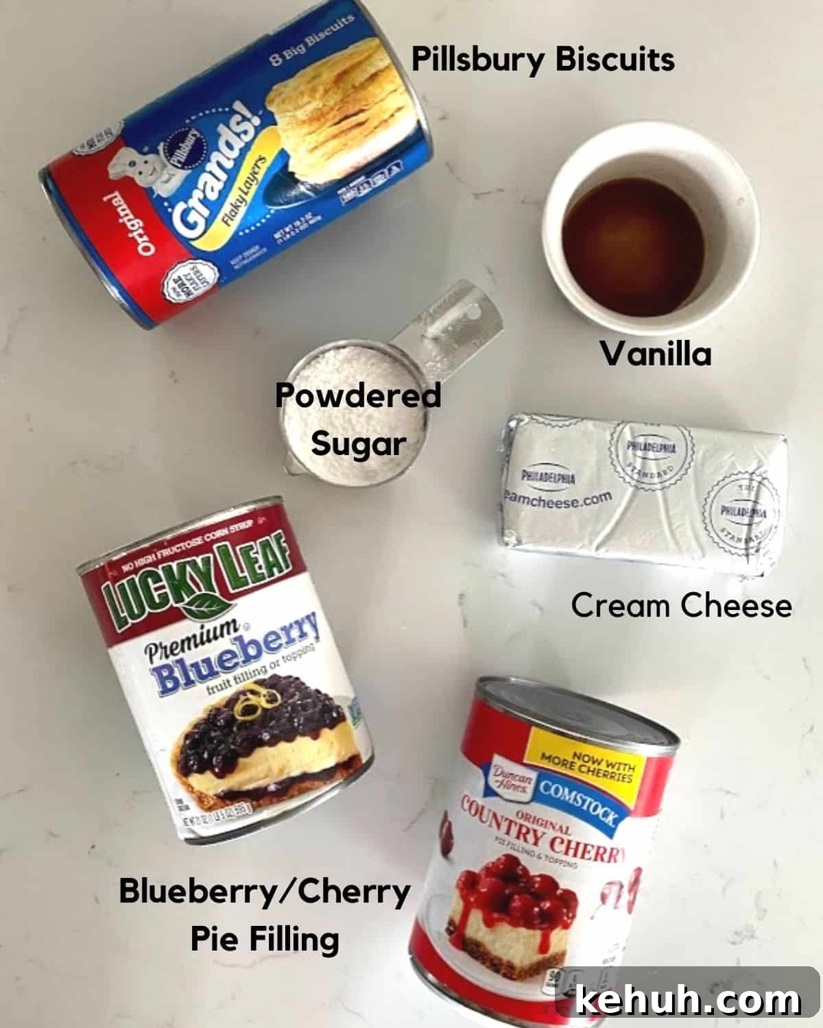 Ingredients to patriotic American flag dessert.