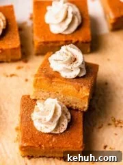 close up of pumpkin pie bars
